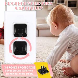 Outlet Covers Babepai 10-Pack Black Child Proof Electrical Protector Safety Improved Baby Safety Plug Covers