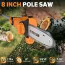 8" Cordless Pole Saw (NO BATTERY) Compatible with Dewalt 20V Max Battery