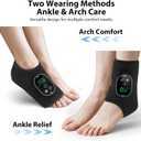 Cordless Ankle Heating Pad with Massage, Ankle Massager for Pain Relieft, Foot Massager for Neuropathy, Foot Heating Pad, 6 Heat Levels, 3 Massage Modes, Black