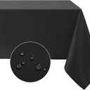 Softalker Rectangle Tablecloth, Waterproof & Stain Resistant Table Cloths Wrinkle Free Fabric Washable Polyester Table Cover for Dining/Party/Outdoor/Camping - 60 x 84 inch, Black