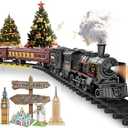 Electric Train Sets for Boys Girls Metal Alloy Christmas Trains Toys Steam Locomotive, Passenger Carriages, Tracks, Light & Sounds Rechargeable Birthday Gifts for Kids 3 4 5 6 7 8 + Years Old Red …
