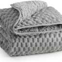 Super Soft Luxury Fleece Sherpa Weighted Blanket for Teens, 7lbs Small Weighted Lap Blanket for Adults, Turtle Shell Cozy Warm Throw for Winter, Compact Heavy Blanket for Better Sleep, Grey, 41"x60"