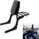 Compatible Motorcycle Sissy Bar Backrest + Luggage Rack Pad Compatible For Honda CA250 Rebel 250 CMX250 Heavt-Duty Black