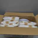 350Piece Gold Dinnerware Set for 50 Guests - Gold Plastic Plates with Disposable Cutlery Include:50Dinner Plates-50Dessert Plates-50Pre Rolled Napkins with Silverware (White and Gold - Modern)