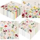 Fancy Disposable Floral and Butterfly Paper Napkins-48Pcs Vintage Wildflower Decorative Hand Napkins for Garden Party,Bridal Wedding,Tea Party,Baby Shower
