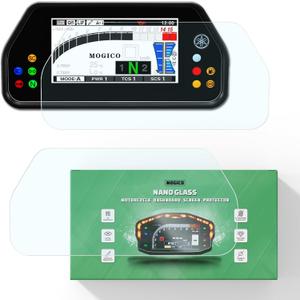 Nano Glass Dashboard Screen Protector Kit for Yamaha YZF-R1 / R1M 2015+, MT-10 2022+ / MT-10 SP 2017+, Tracer 900 GT 2018-2019 Motorcycle TFT Screen Saver Film (2x Ultra Clear, Anti-Scratch)