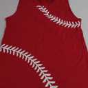 Baseball O-Neck Tank Women Print Baseball Tanks Cute Workout Graphic Casual Summer Sleeveless Vest Top (X-Large, Red-01)