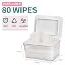 Wipes Dispenser, One-Handed Operation Wipe Holder for Baby & Adult, Seal-Designed Wipes Container for Bathroom Keep Diaper Wipes Fresh (White)
