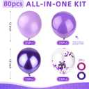 80pcs Purple Balloons, 12 inch Birthday Balloons, Party Balloons, Birthday Decorations, Helium Balloons for Bridal Shower Wedding Party Decorations