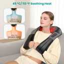 Nekteck Shiatsu Neck Massager with Heat for Pain Relief Deep Tissue, 2026 Upgraded 3D Back Shoulder Kneading Massage Pillow, Mother's Day Father's Day Relaxation Gifts for Mom Dad, Black(NOT Cordless)