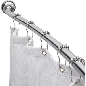 Bath Bliss Curved Shower Rod | Adjustable 42"-72" Inch | Bathroom Shower Curtain and Liner Rod | 33% More Space | Wall Mounted | Easy Installation | Chrome