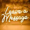 SYLHOME Leave A Message Led Neon Light Sign Guestbook Business Desk Table Wedding Reception Welcome Wall Decor Sign With Holder Base USB 13.8"X8.85"