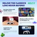 Boltz Retro Stick Gaming Stick Retro Gaming Console with 40,000+ Classic Video Games, 9 Emulators, 128GB Storage, Plug & Play 4K HDMI Output, Includes 2 Wireless 2.4GHz Controllers