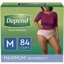 Depend FIT-FLEX Incontinence Underwear for Women, Disposable, Maximum Absorbency, M, 84 Ct