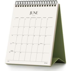 Jotsome Desk Calendar 2026-2027, Small Standing Flip Desktop Calendar From Now to June 2027 for Home and Office, Easy Organizing (Green, Small)