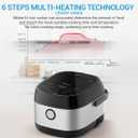 Midea 3L Rice Cooker with Steamer Basket, 6-Cup Uncooked Capacity, Induction Heating & Fuzzy Logic Technology, 24h Delay Start & Keep Warm, Non-Stick Inner Pot