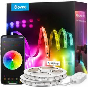 Govee 100ft RGBIC LED Strip Lights, Smart LED Lights Work with Alexa and Google Assistant, LED Lights for Bedroom WiFi App Control Segmented DIY Multiple Colors, Color Changing Light, (2 x 50ft)