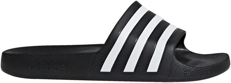 adidas Unisex Adult Adilette Aqua Slide (9 Women/8 Men, Black/White/Black)