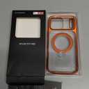 CASEKOO 360 Spin Magnetic Stand for iPhone 17 Pro Max Case [Fit for MagSafe][17FT Military Protection] Slim Hand-Polished Frame Titanium Alloy Sturdy Stand 6.9", Glossy Cosmic Orange