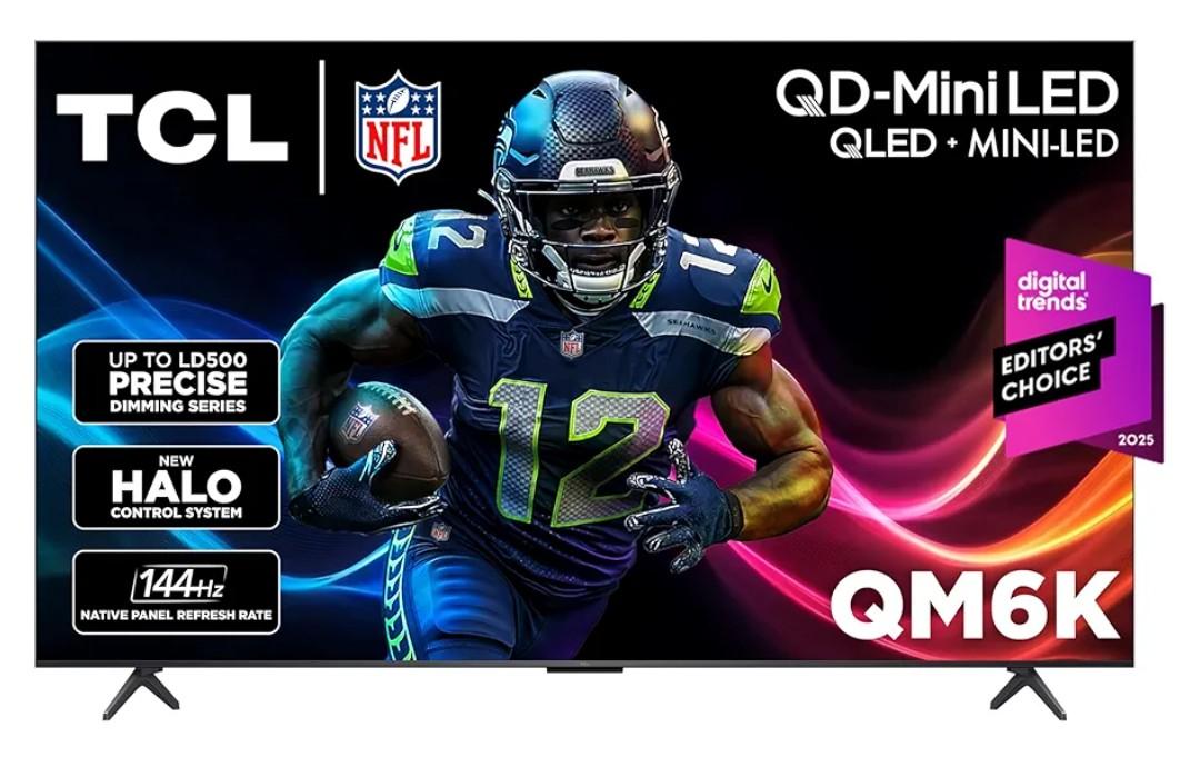 TCL 75 Inch Class QM6K Series | Mini LED QLED 4K HDR | 75QM6K, 2025 Model | 120HZ-144HZ High Brightness Smart Google TV Dolby Atmos Onkyo Audio | Voice Remote Alexa Gaming Streaming Television