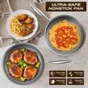 Frying Pans Nonstick with Lid,Hybrid Nonstick 4-Quart Deep Saut Pan, Stay-Cool Handle,PFAS PFOA PTFE Free,10 Inch Deep Frying Pan Dishwasher-Friendly, Oven-Safe, Compatible with All Cooktops
