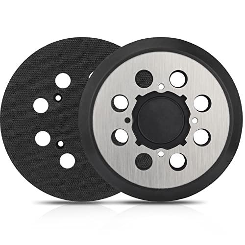 Gnellkoor Sander Pad Replacement for Dewalt, 2 Pack 5" 8 Hole Hook and Loop Orbital Sander Metal Pad Compatible with DeWalt DWE6421 6421K DWE6423 6423K DCW210B Random Orbital Sanders (4 Screw Holes)