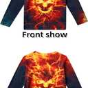 RAISEVERN Boys Girls 3D T-Shirt Graphic Print Tees Long Sleeve Shirts Size 6-14 (Orange, XL)