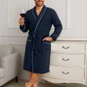 NY Threads Men's Robe Cotton Blend Knit Bathrobe (L)
