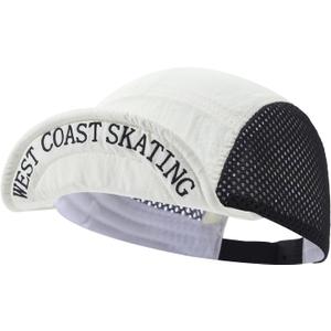 Mesh Short Brim Hats for Men Breathable Baseball Cap Summer Quick Dry Sports Trucker Hats Flat Brim Cooling Dad Hats (Mg-xhfydy2507-white)