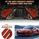 Red Engine Bay Cover,Engine Shroud Trim Panel fit for Chevy Chevrolet Corvette C8 Stingray Z06 Coupe 2020-2023,Back Engine Compartment Cover Set,Left Right Vent Cover,2PCS