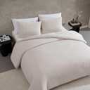 Vera Wang - King Comforter Set, Ultra-Soft Chenille Bedding w/Matching Pillowcases, Lightweight for Year Round Comforter, 3 Piece Bed Set (Beige)