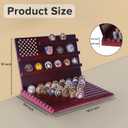 Challenge Coin Display Stand, 13-Row Solid Wood Military Coin Holder with Sloped Base, Holds 80-110 Coins, Coin Holders for Collectors