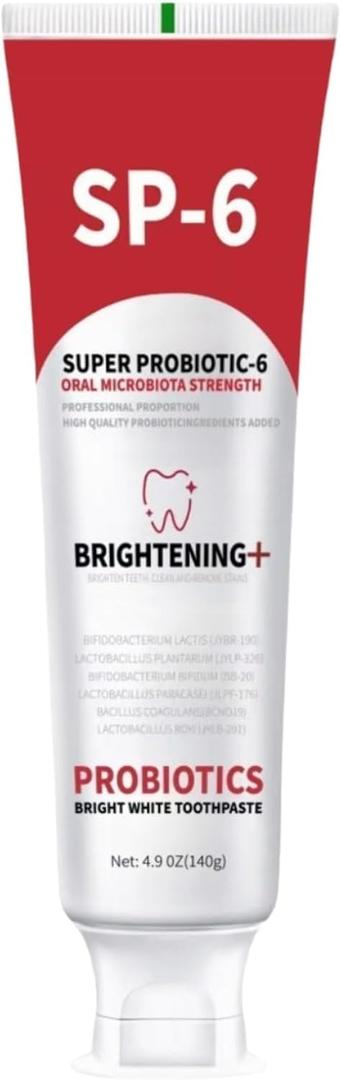 Sp-6 Probiotics Whitening Toothpaste,Sp-6 Ultra Whitening Too thpaste, Fresh Breath Fresh Mint Flavor (4.9 oz) (1)