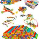 600PCS STEM Building Toys, Straw Constructor Toys Up Grade Engineering Building Sets for Kids Develops Motor Skills and Logic Thinking, Fun Educational Toy Great for Gift