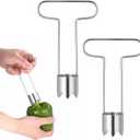 2pcs Red Bell Pepper Seed Corer Upgraded T Shaped Corer Tool 304 Stainless Steel Multifunctional Fruit and Vegetable Core Remover Kitchen Gadgets for Pepper Pineapple Pear