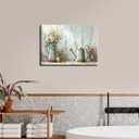 Farmhouse Flower Bathroom Canvas Wall Art Vintage Floral Decor Pictures White Daisy Flowers Watering Can Posters Prints for Bathroom Toilet Washroom Lavatory Home Decoration