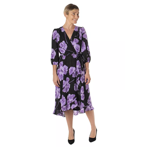 Women's Maison Tara Floral Box Print Midi Dress, Size 6 