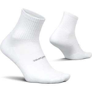 Feetures High Performance Max Cushion Quarter Tall Sock for Women & Men - Moisture-Wicking Athletic Socks (White)