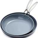 GreenPan Valencia Pro Hard Anodized Healthy Ceramic Nonstick 10" and 12" Frying Pan Skillet Set, PFAS-Free, Induction, Dishwasher Safe, Oven Safe, Gray