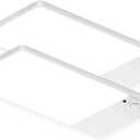 FULEN 2 Pack Rechargeable Motion Sensor Ceiling Light Upgraded, Cordless Closet Light with 12000mAh Battery, LED Shower Light for Bathroom,Pantry,Porch,Garage,3000K/4500K/6000K, Remote Control (White)