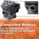 56mm Big Bore Cylinder Piston Gasket Kit for Stihl MS660 066 MS640 MS650 064 Chainsaw Replacement Parts Nikasil Coated