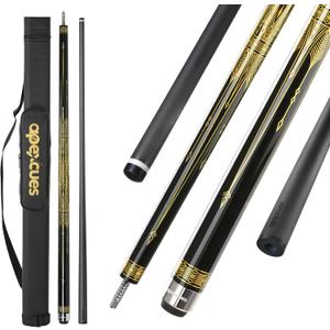 Carbon Fiber Pool Cue 12.5mm 11.5mm Tip 19 20 oz Adjustable Weight | Full Carbon Fiber, 3/8x8 Pin, Adjustable Weight System, Low-Deflection, Billiard Stick Shaft