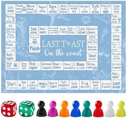 Justforjoyful Board Games for Adults Party Games for Game Night Fun Interactive Take A Shot Game Birthday Groups Family Play Date Night Bachelorette Party Supplies Age 21+ 2-8 Players(Blue) Pack of 3