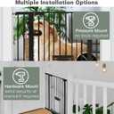 SHYUJAJIE 37 Inch Tall Baby Gate with Small Cat Door, Adjustable 29.5" and -40.55",Auto Close Dog Gate Pet Gate Easy Walk Thru Pet Door for Stairs, Doorway, House, Pressure Mounted Safety Child Gate