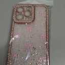 FABSPARK Case for iPhone 14 Pro Max,3D Pink Ribbon Bow,Crystal Clear Glitter Diamond Rhinestone Sequin Shiny Sparkly Bling,Aesthetic Transparent Soft for iPhone 14 Pro Max Case - Pink/Pink Bow