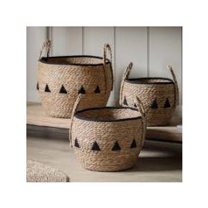 HD Large Fabric Rope Basket Set of 3