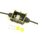 Junction Box Waterproof,Outdoor Junction Box, Waterproof Electrical Junction Box, IP68, 2 Way M20 coaxial Cable Connector Wire Range from 4 to 12mm, Black,