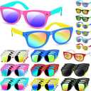 32 Pack Kids Sunglasses Bulk Party Favors, Neon Toddler Sunglasses Bulk for Age 3-8 Boys Girls with UV400 Protection for Party Favors (32 Pack-Color Block)