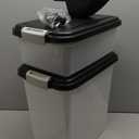 IRIS USA Dog Food Storage Container, 30 lbs & 11 lbs Combo, Cat Food Storage Container, Dog Treat Container, Airtight, Stackable, 2-Cup Scoop, Wheels, Easy Mobility, Black