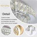 Dia 20" Modem Crystal Chandelier Silver Bedroom Chandelier LED Dimmable Raindrop Crystal Chandeliers Flush Mount Ceiling Light for Foyer Living Room Dining Room
